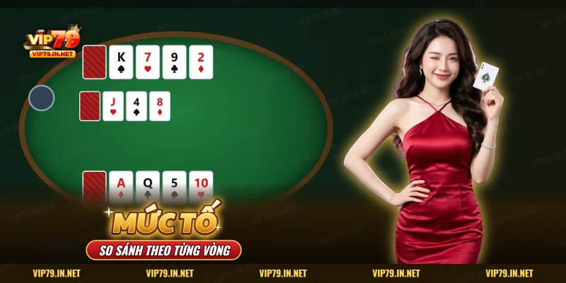 Mức tố và cách nâng cược Xì Tố VIP79 trên bàn lá úp, lá ngửa