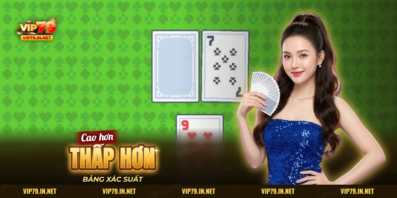 Bảng xác suất Trên Dưới VIP79: lá bài đang mở và hai lựa chọn